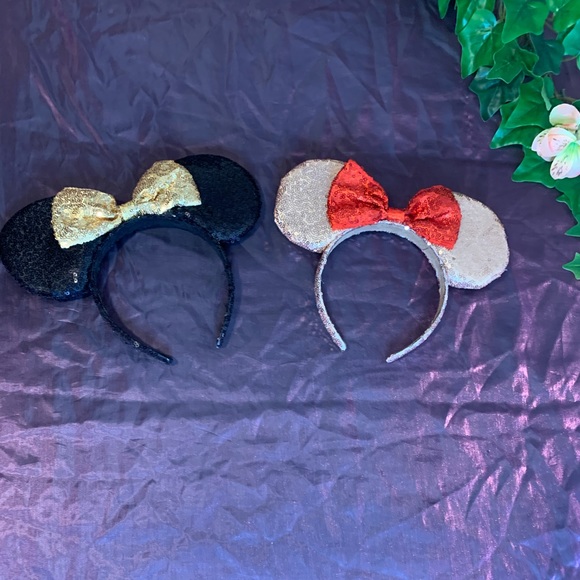 2 Pairs Sequin Minnie Mouse Headband Ears